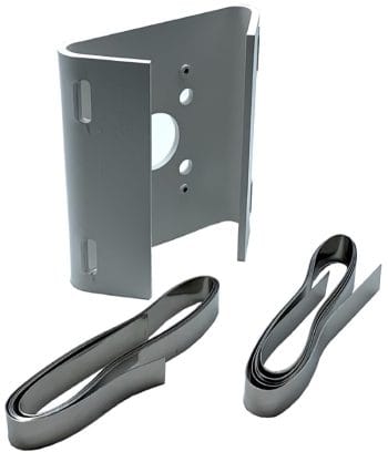 EXACQVISION ADCDMPOLE Twin strap clamp pole-mount adaptor for use with ADCDMWALL, White finish With Straps