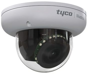 ExacqVision IPS02-D17-OI04 2MP IR mini-dome camera with 60 FPS, a varifocal lens, IP67, and IK10.