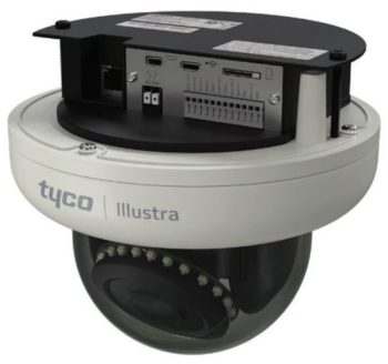 ExacqVision IPS02-D17-OI04 2MP IR mini-dome camera with 60 FPS, a varifocal lens, IP67, and IK10.