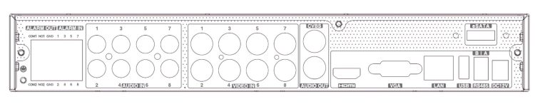 TVST-TD2708-N5A 8 Channel Pentabrid DVR System H.265 5Megapixel TVI AHD CVI IP and Analog Camera Back View