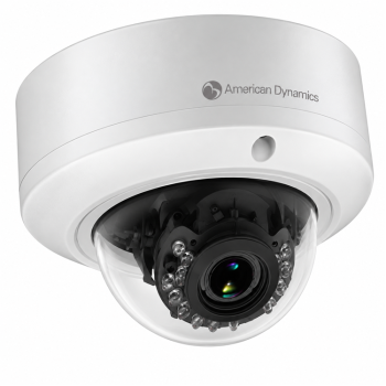 Outdoor vandal resistant minidome angled view