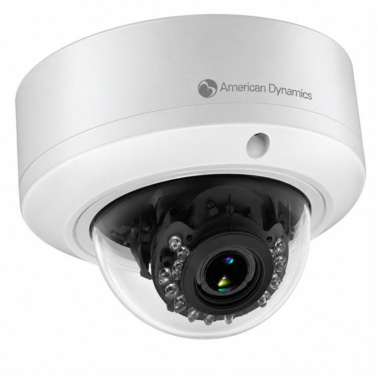 Outdoor vandal resistant minidome angled view