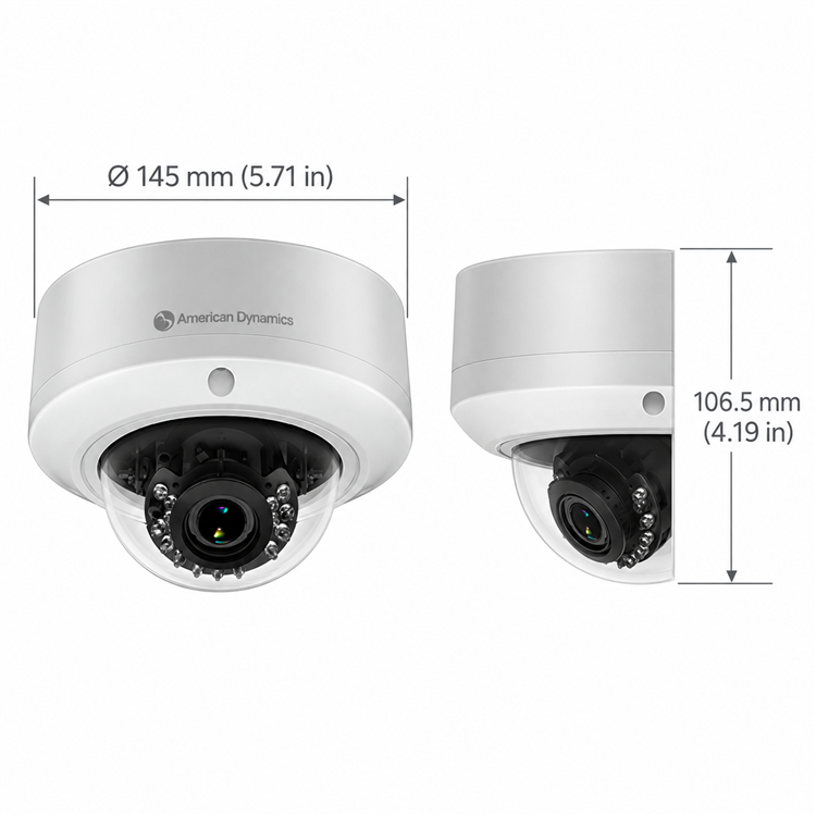 Illustra IFS02-D12-OIB4 dimensions 145 by 106.5 millimeters