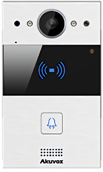 Akuvox_R20A_Compact_SIP_Video_Doorphone_for_Narrow_Spaces_Control4_Integration Palm-Size Doorphone. Almost the size of an iPhone XR, the Akuvox R20A is a SIP video doorphone specially designed for narrow spaces.