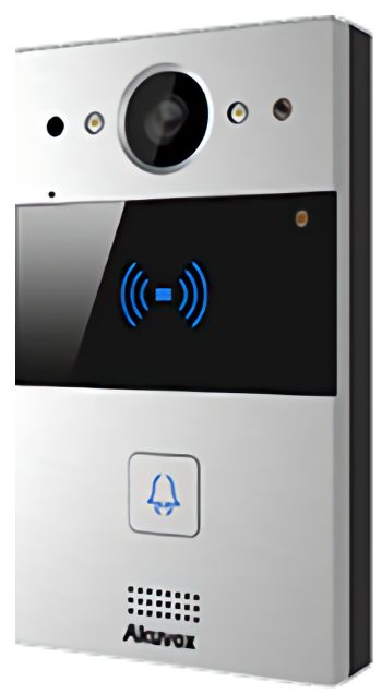 Palm-Size Doorphone. Almost the size of an iPhone XR, the Akuvox R20A is a SIP video doorphone specially designed for narrow spaces with a right view.
