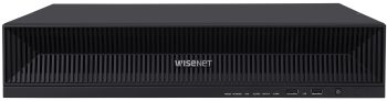 Hanwha Vision WiseNet XRN-1620SB1 NVR. 16-channel, 4K recording, PoE+ ports, AI search, and up to 24TB storage. Compatible with Wisenet IP cameras for seamless integration. Set up for remote viewing with Wisenet DDNS and a mobile app.