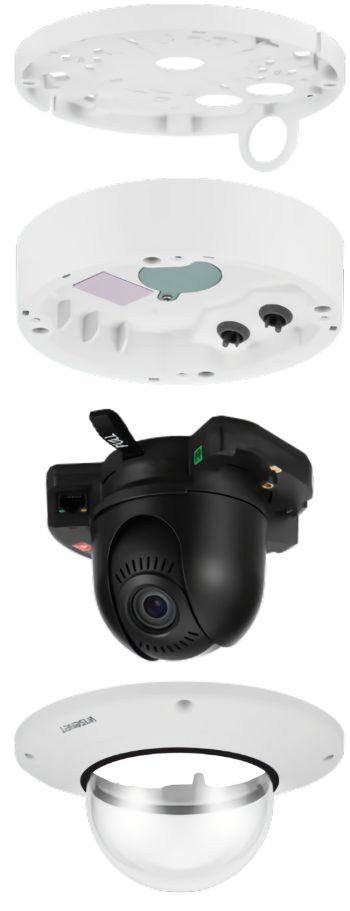Hanwha XNV-9082R 4K Network Dome Camera. Featuring 1/2.8” CMOS sensor, 131ft (39.93 m) night vision, and 3x optical zoom. Available in black and white Assmply.