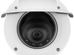 Hanwha XNV-9082R 4K Network Dome Camera. Featuring 1/2.8” CMOS sensor, 131ft (39.93 m) night vision, and 3x optical zoom. Available in black and white Sunshade Front View.