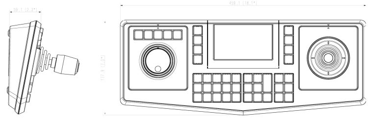 Hanwha Vision SPC-7000 control keyboard. Featuring a 5" touch display and responsive PTZ joystick, it's user-friendly and versatile Dimensions. Get all your PTZ accessories from Collsam Security.
