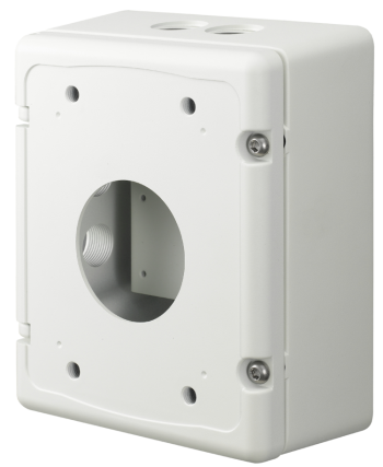 Hanwha Vision SBP-300NB installation box angled view.