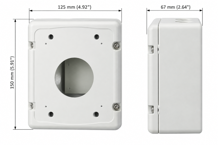 Hanwha Vision SBP-300NB installation box dimensions