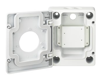 Hanwha Vision SBP-300NB Installation Box Main View Hanwha Vision SBP-300NB installation box main view.