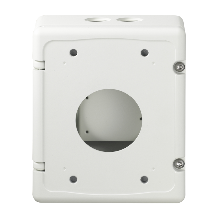 Hanwha Vision SBP-300NB installation box rear mounting view