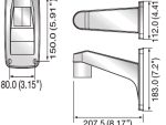 Hanwha Vision SBP-300WM1 wall mount dimensions