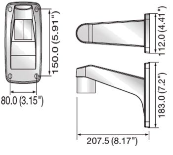 Hanwha Vision SBP-300WM1 wall mount dimensions