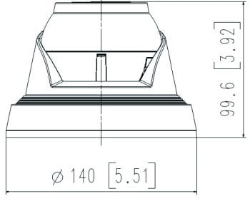 Hanwha QNE-C8013RL 5MP AI Dual Light Flateye Camera Dimensions