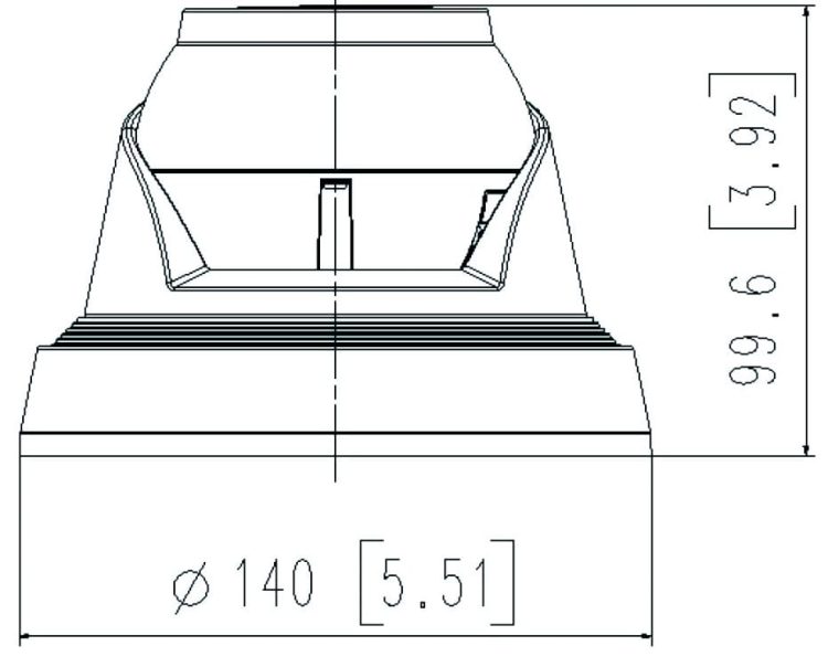 Hanwha QNE-C8013RL 5MP AI Dual Light Flateye Camera Dimensions