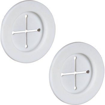 Hanwha SBD-140PMW pole mount base for outdoor security cameras, weather-resistant, NDAA compliant, white finish. Fits TR20 sizing for camera attachment screws and TR30 formatting for the pole straps. Fully certified under cULus, EAC, FCC, and NDAA security standards. This bracket natively fits several Hanwha series domes and micro-domes: QNV-C Series, QND Series, QNE & LND Series, and ANE Series.