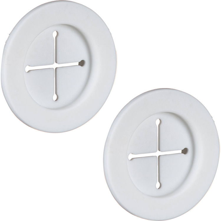 Hanwha SBD-140PMW pole mount base for outdoor security cameras, weather-resistant, NDAA compliant, white finish. Fits TR20 sizing for camera attachment screws and TR30 formatting for the pole straps. Fully certified under cULus, EAC, FCC, and NDAA security standards. This bracket natively fits several Hanwha series domes and micro-domes: QNV-C Series, QND Series, QNE & LND Series, and ANE Series.
