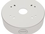 Enhance your surveillance system with Hanwha SBF-100B1 back box. Designed for Fisheye and Flateye cameras, in ivory. Compatible with SNF, PNF, XNF, and QNE Series Back View.