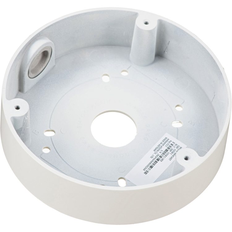 Enhance your surveillance system with Hanwha SBF-100B1 back box. Designed for Fisheye and Flateye cameras, in ivory. Compatible with SNF, PNF, XNF, and QNE Series Side View.