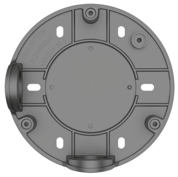 Securely install your Hanwha XNO-L6080R IR bullet camera with Hanwha's SBO-126B mounting back box. Durable gray aluminum construction for indoor and outdoor use Back View.