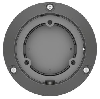 Securely install your Hanwha XNO-L6080R IR bullet camera with Hanwha's SBO-126B mounting back box. Durable gray aluminum construction for indoor and outdoor use Front View.