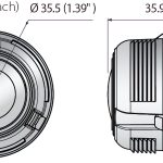 Hanwha SLA-5MxxxxD 3.7 mm, 4.6 mm, or 7.0 mm 5MP Lenses. Perfect for the PNM-9000VD camera, these lenses deliver top-notch image quality and adaptability for all your surveillance needs dimensions.