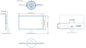 SMT-2212, a 22" Full-HD LED monitor designed for 24/7 use. Enjoy a frameless design and impressive specs, including 178° viewing angle and 30,000-hour panel life. Comes with a sturdy stand for easy setup Dimensions.