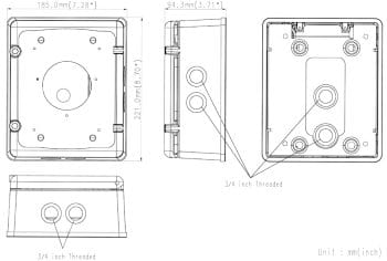 Upgrade your security system with the Hanwha Techwin SBP-300NBW installation Junction box. Durable, sleek, and IP66 rated for outdoor use. Compatible with various models Dimensions. Shop now at Collsam Distribution.