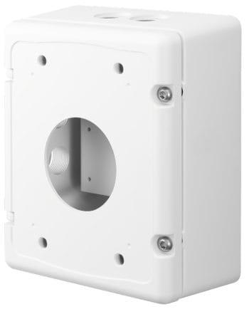 Upgrade your security system with the Hanwha Techwin SBP-300NBW installation Junction box. Durable, sleek, and IP66 rated for outdoor use. Compatible with various models Side View. Shop now at Collsam Distribution.