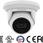 Hanwha Vision ANE-L7012L 4MP turret camera with full-color night vision, PoE, IP66/IK10, edge analytics, and wide-angle coverage.
