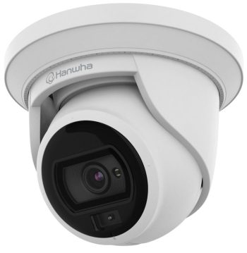 Hanwha Vision ANE-L7012L 4MP turret camera with full-color night vision, PoE, IP66/IK10, edge analytics, and wide-angle coverage.