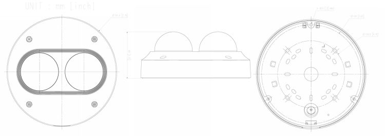 Hanwha Vision PNM-9000VD 10MP Outdoor Dual-Sensor Network Dome Camera (Lenses Sold Separately Available FV 3.7mm, 4.6mm or 7mm) Dimensions