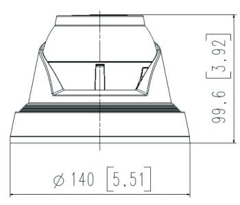 Hanwha Vision QNE-C9013RL 8MP Outdoor Network Flateye Camera with 3mm Lens Dimensions