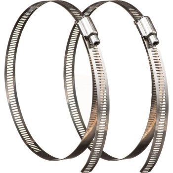 Hanwha Vision SBP-060S stainless-steel mount straps deliver durable, corrosion-resistant pole and wall security camera support. Designed to fit pole diameters ranging from a minimum of 80 mm to a maximum of 160 mm. Features a built-in TR30 mount screw size for easy tension adjustment and hardware compatibility.