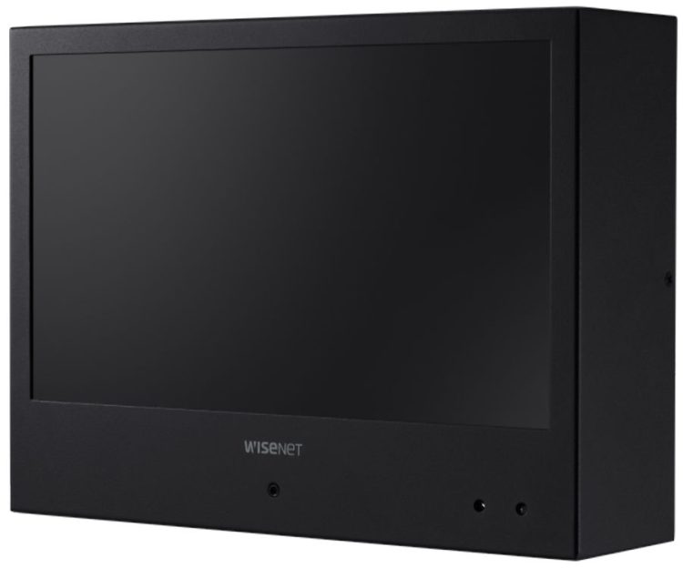 Enhance your surveillance system with the Hanwha Vision SMT-1030PV IP public view monitor. Featuring 1080p resolution, face detection display, and a built-in 2MP camera, this sleek black monitor is VESA mountable and offers advanced features like 150dB WDR and H.265 compression. Perfect for visual deterrence, it also includes a power supply or can be PoE+ powered for convenience. Upgrade your security today!