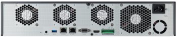 Hanwha - XRN-1620B2 - 8K NVR (Intel-based), No HDD, 16 channels, H265, H264, MJPEG, 8 fixed internal SATA HDDs (10TB max per HDD), ARB (Automatic Recovery Backup), 140 Mbps recording, up to 32 Mbps playback, Dual stream recording, WiseStream technology Back View