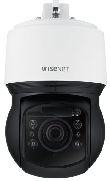 Hanwha XNP-9300RW PTZ network surveillance camera. Designed for tough environments offers advanced features for precise monitoring Front View.