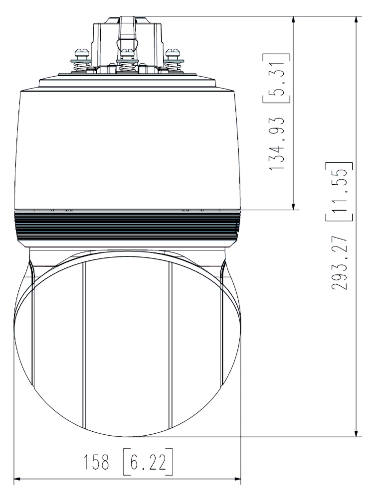 Hanwha XNP-C9253R network surveillance camera. Robust design, intelligent features, and advanced lens system make it the ideal choice for outdoor surveillance. Get crystal-clear images and secure data transmission Dimensions. From Collsam Security.