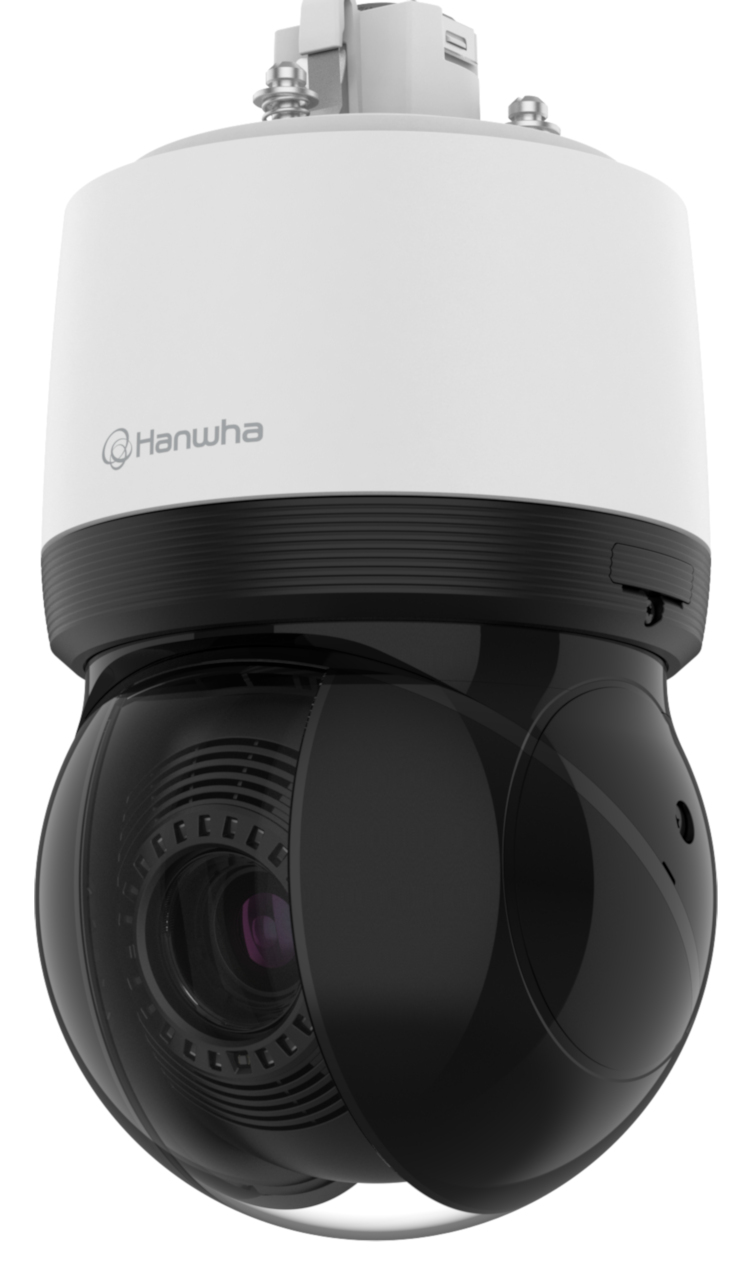Hanwha XNP-C9253R network surveillance camera. Robust design, intelligent features, and advanced lens system make it the ideal choice for outdoor surveillance. Get crystal-clear images and secure data transmission Left View. From Collsam Security.