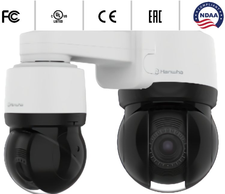 Hanwha XNP-C9253 4K 25x AI PTZ Network Camera. Featuring 8MP, pan/tilt/zoom, and AI analytics for ultimate surveillance.