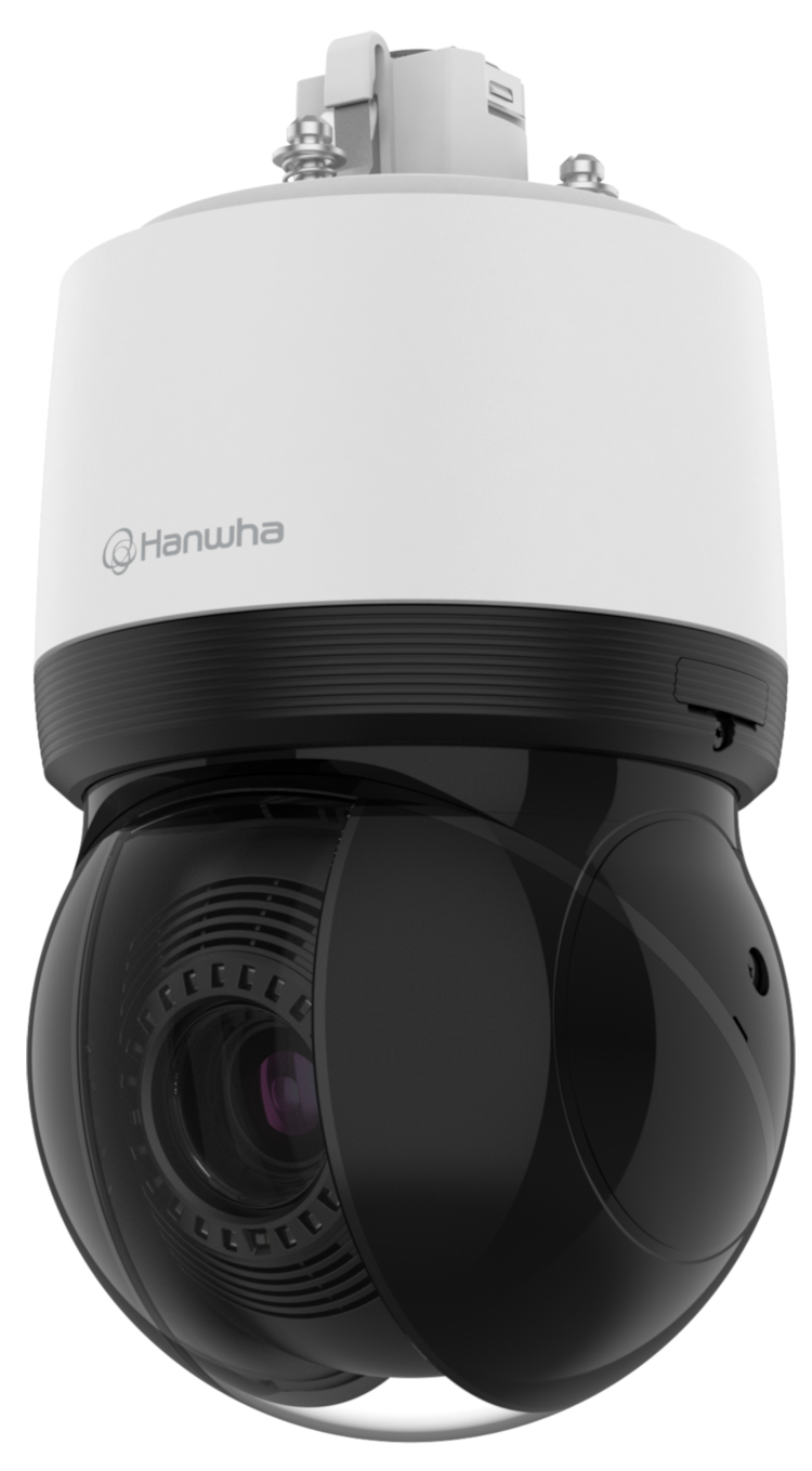 Hanwha XNP-C9253 4K 25x AI PTZ Network Camera. Featuring 8MP, pan/tilt/zoom, and AI analytics for ultimate surveillance Left View.