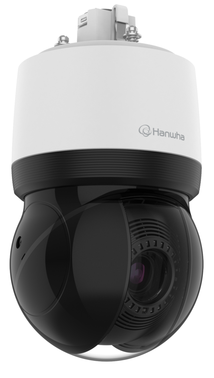 Hanwha XNP-C9253 4K 25x AI PTZ Network Camera. Featuring 8MP, pan/tilt/zoom, and AI analytics for ultimate surveillance Right View.
