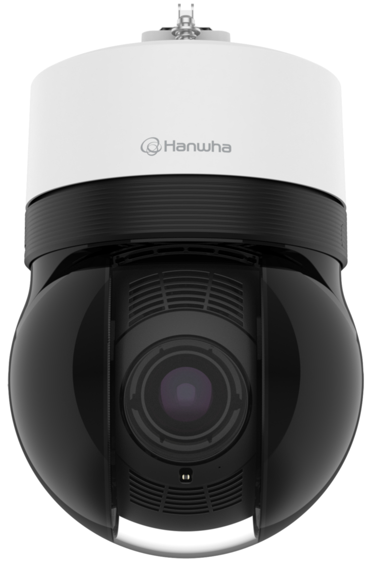 Hanwha XNP-C9310R 8MP PTZ network camera. With advanced features and extreme weather resistance, it's the perfect choice for comprehensive security surveillance. Shop now at Collsam Security Front View.