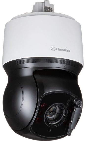 Hanwha XNP-C9303RW 8Megapixel 4K PTZ Camera. Featuring advanced AI technology and 30x optical zoom, it offers crystal clear UHD 4K resolution and reliable weather protection. Shop now at Collsam Security, your trusted Hanwha Vision Supplier Left View.