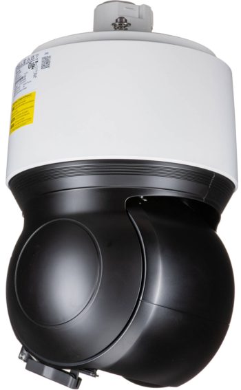 Hanwha XNP-C9303RW 8Megapixel 4K PTZ Camera. Featuring advanced AI technology and 30x optical zoom, it offers crystal clear UHD 4K resolution and reliable weather protection. Shop now at Collsam Security, your trusted Hanwha Vision Supplier Lens Side View.
