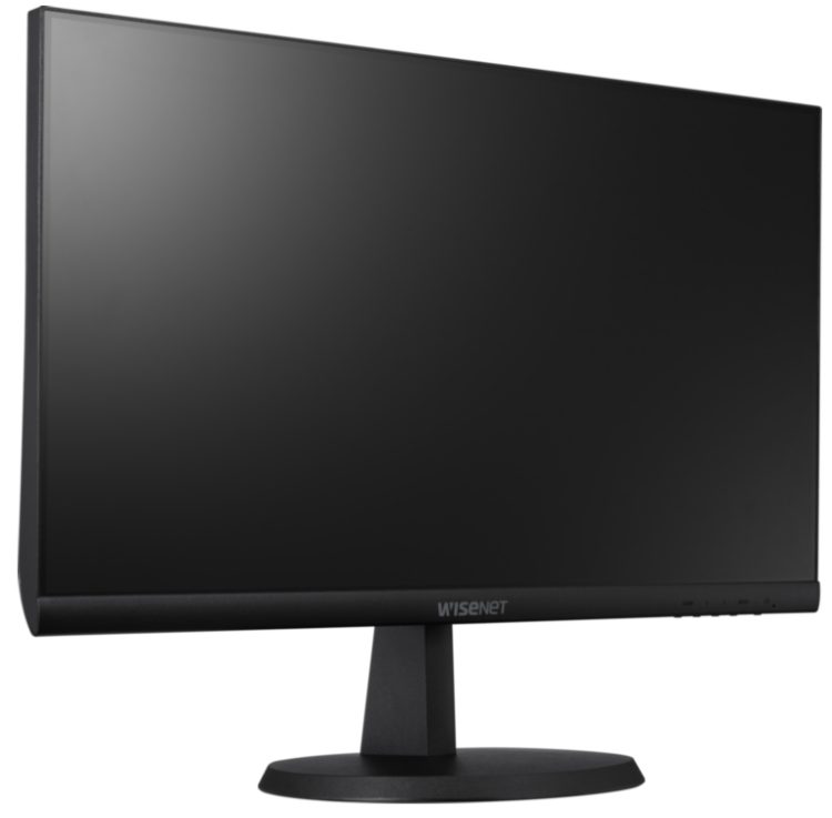 Hanwha SMT-2431, a 24-inch LED monitor with Full-HD resolution, 24/7 operation, and versatile input options Right View.