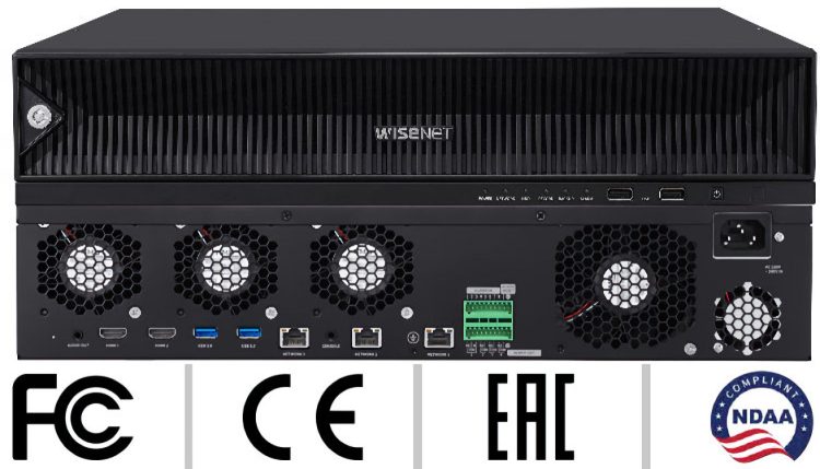 HanwhaPRN-1600B2 16 CH NVR up to 8K (32MP) Resolution (Intel based Model), Features AI Search (Best Shot, Attribute), object detection and classification, license plate detection, and search for AI-based cameras, plus adding AI Search