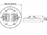 Ceiling mount dimensions with 139.5 mm body diameter and 27.5 mm overall height